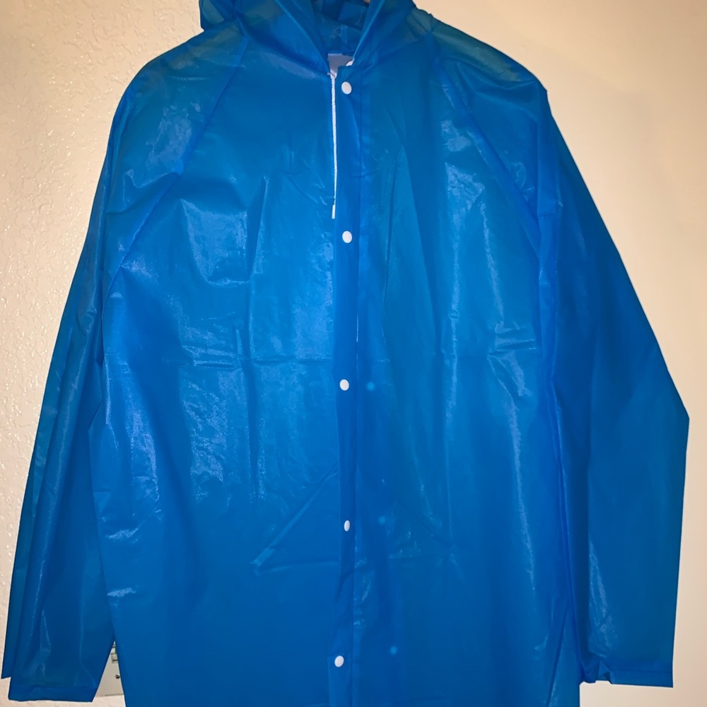 boohooMAN Blue Raincoat